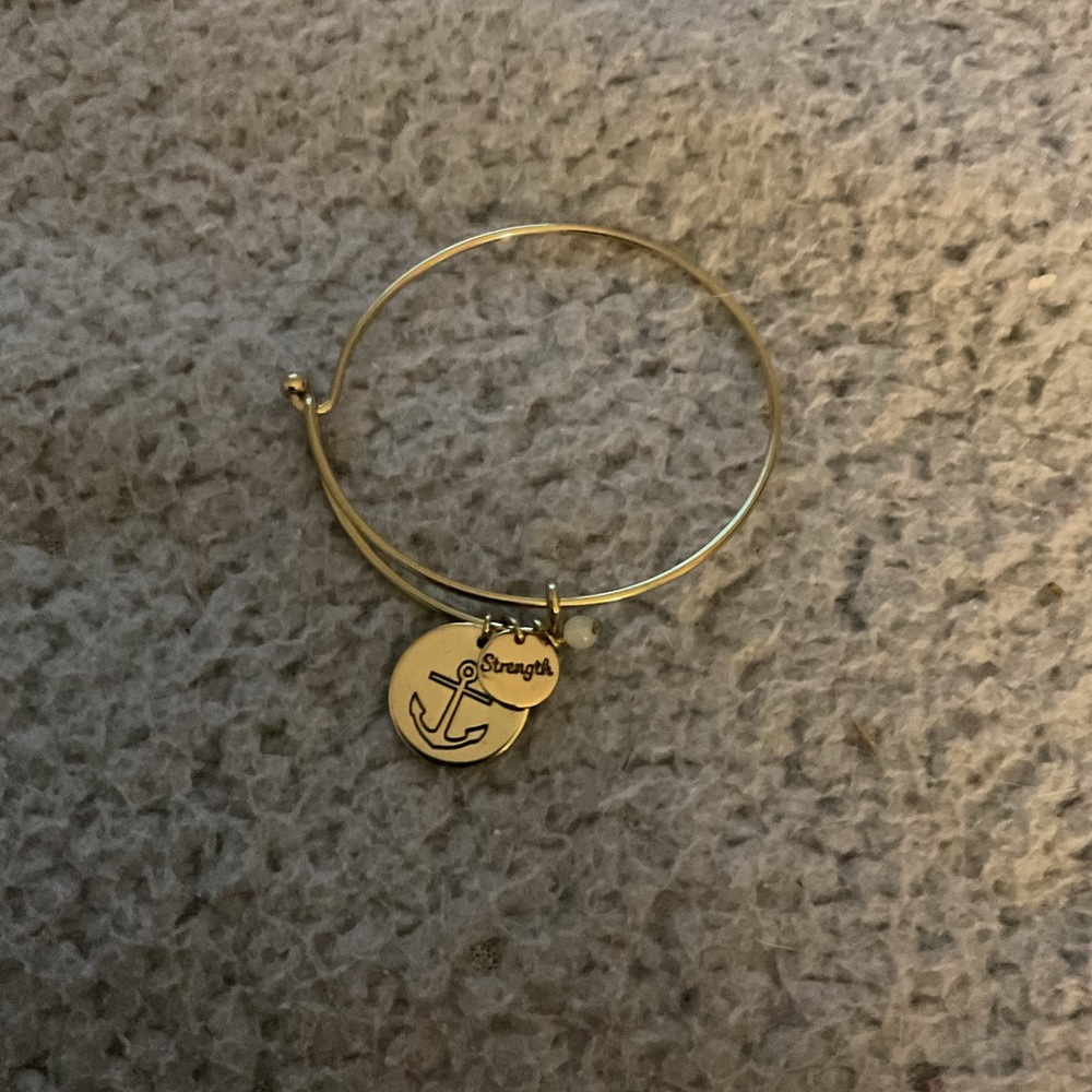 Gold Anchor Charm Bracelet